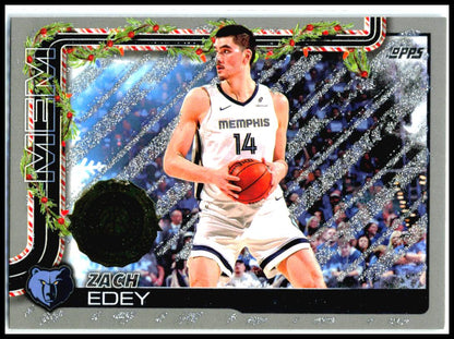 2025-26 Topps Holiday Glitter Holiday #H150 Zach Edey Memphis Grizzlies