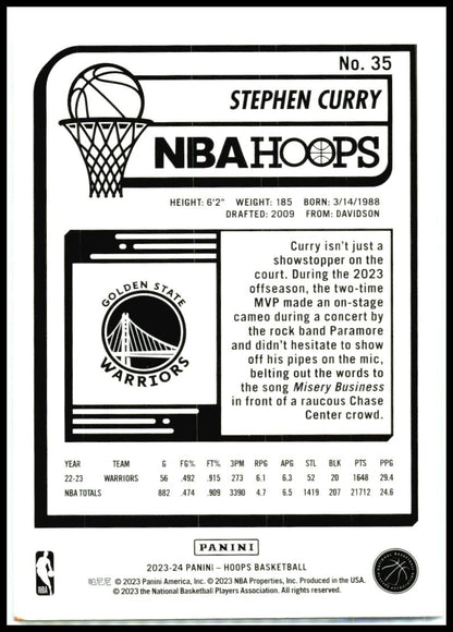 2023-24 Hoops Purple #35 Stephen Curry Golden State Warriors