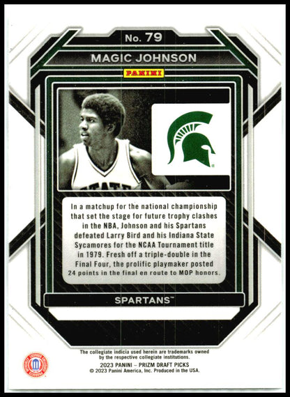 2023 Panini Prizm Draft Picks #79 Magic Johnson Michigan State Spartans