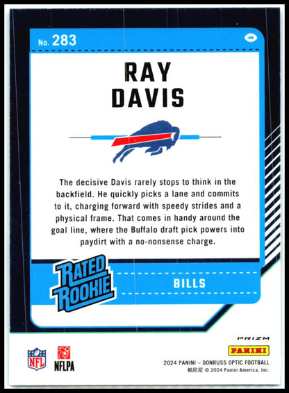 2024 Donruss Optic Blue Hyper #283 Ray Davis Buffalo Bills