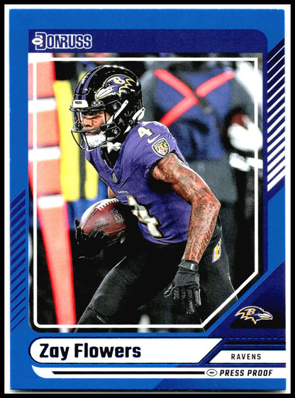2024 Donruss Press Proof Blue #278 Zay Flowers Baltimore Ravens