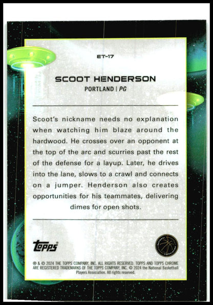 2023-24 Chrome Cosmic Extraterrestrial Talent #ET-17 Scoot Henderson Portland