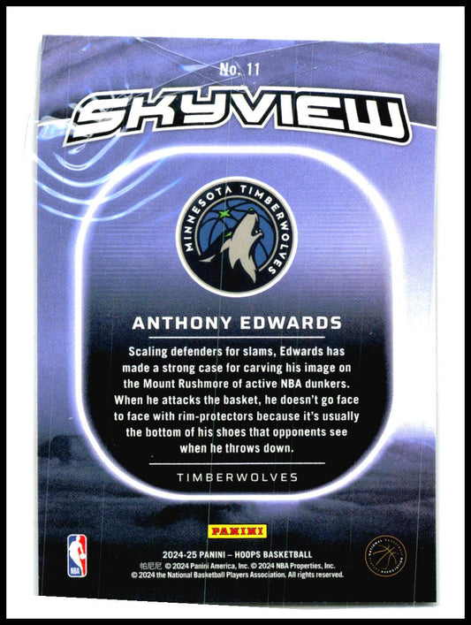 2024-25 Hoops Skyview #11 Anthony Edwards Minnesota Timberwolves