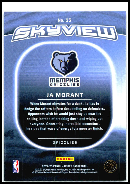 2024-25 Hoops Skyview #25 Ja Morant Memphis Grizzlies