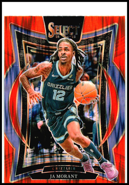 2024-25 Panini Select Orange Flash Prizm #60 Ja Morant Memphis Grizzlies