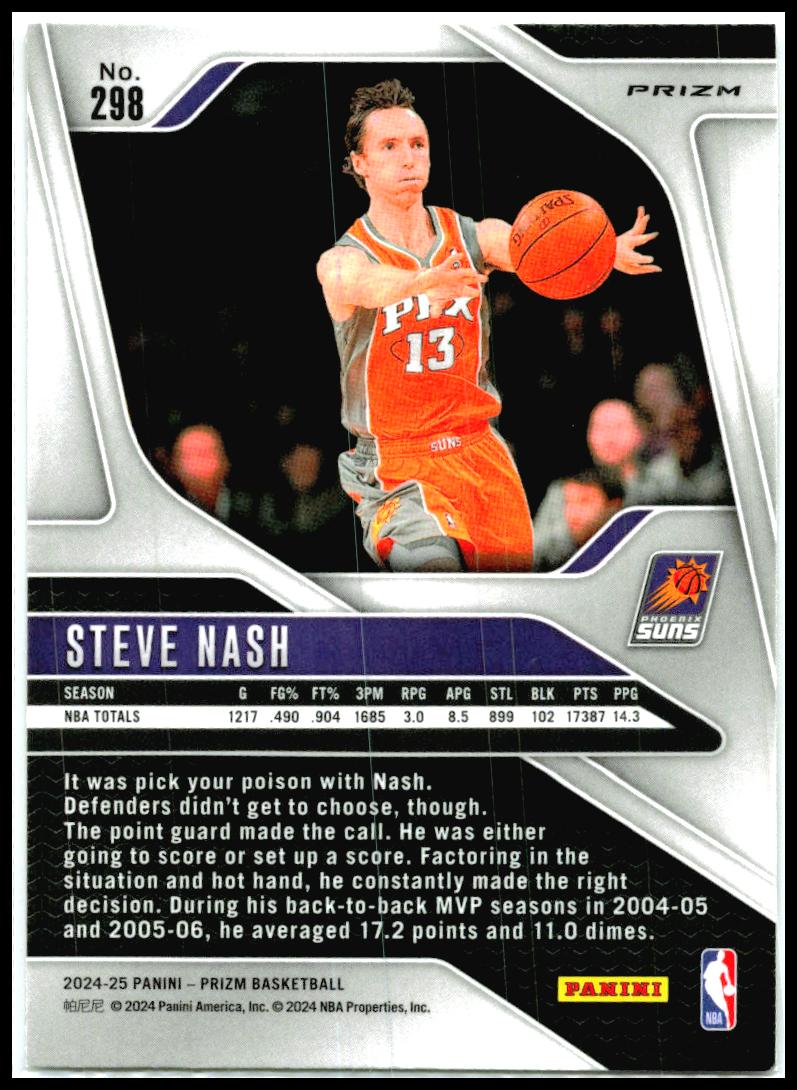 2024-25 Panini Prizm Prizms Ice #298 Steve Nash Phoenix Suns
