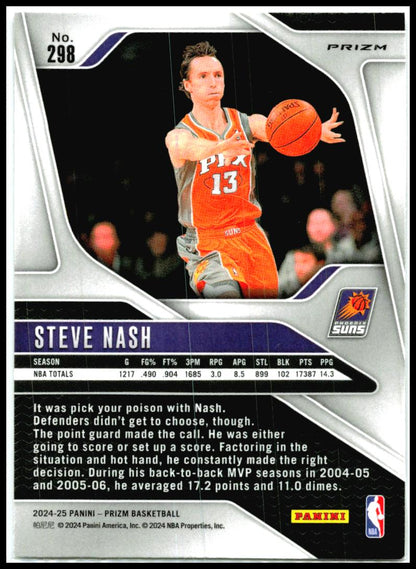 2024-25 Panini Prizm Prizms Ice #298 Steve Nash Phoenix Suns