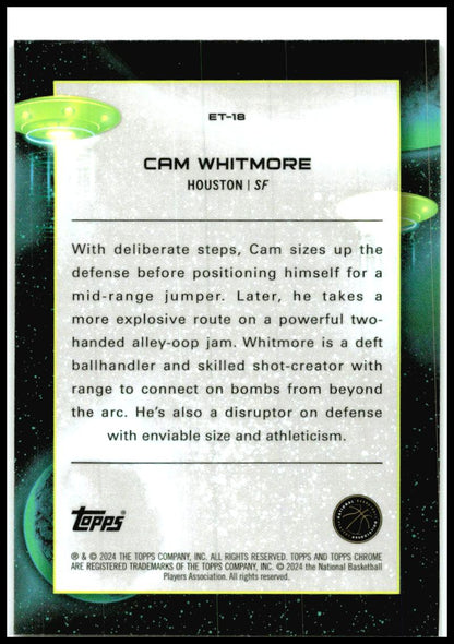2023-24 Topps Chrome Cosmic Extraterrestrial Talent #ET-18 Cam Whitmore Rockets
