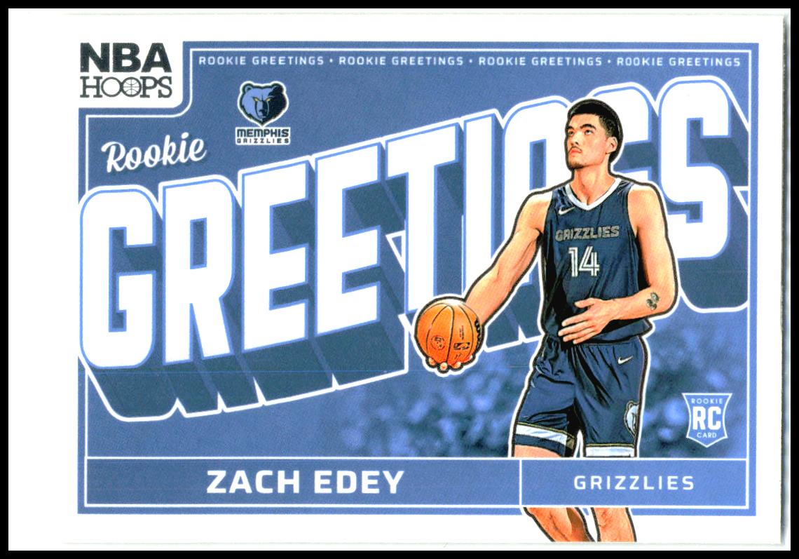 2024-25 Hoops Rookie Greetings #4 Zach Edey Memphis Grizzlies