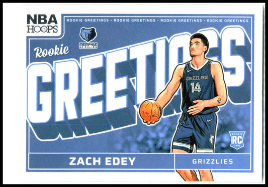 2024-25 Hoops Rookie Greetings #4 Zach Edey Memphis Grizzlies