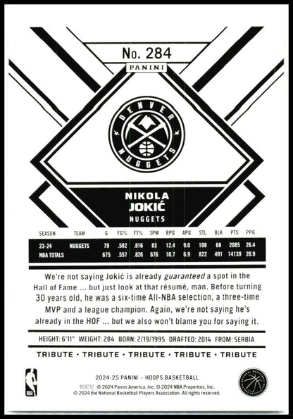 2024-25 Hoops Premium #284 Nikola Jokic Denver Nuggets