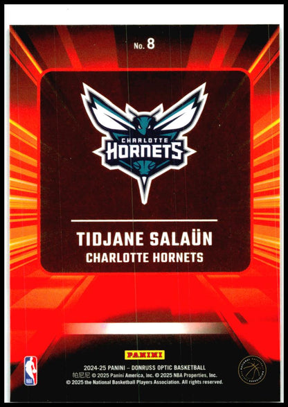 2024-25 Donruss Optic Express Lane #8 Tidjane Salaun Charlotte Hornets