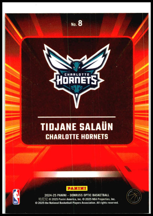 2024-25 Donruss Optic Express Lane #8 Tidjane Salaun Charlotte Hornets