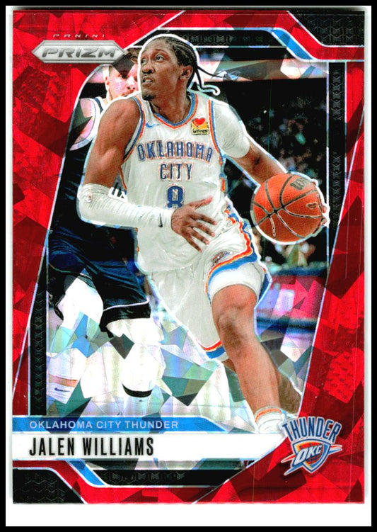 2024-25 Panini Prizm Prizms Red Ice #65 Jalen Williams Oklahoma City Thunder