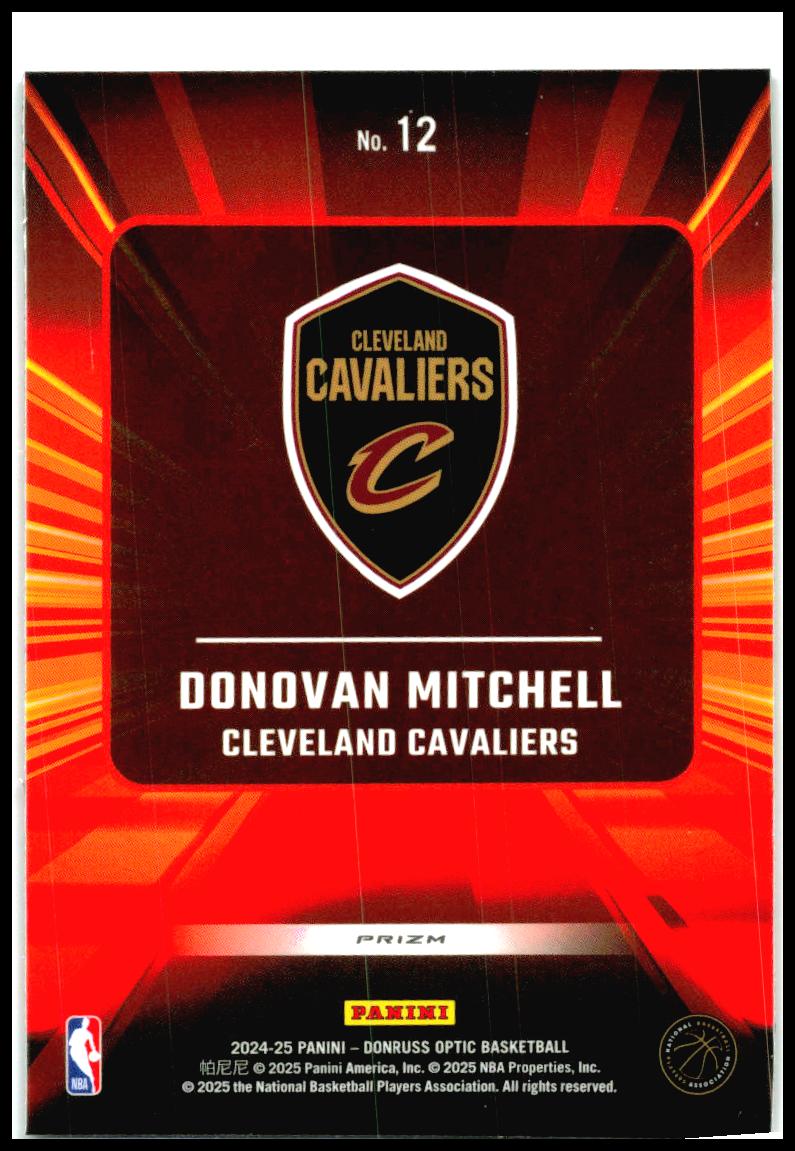 2024-25 Donruss Optic Express Lane Purple #12 Donovan Mitchell Cavaliers