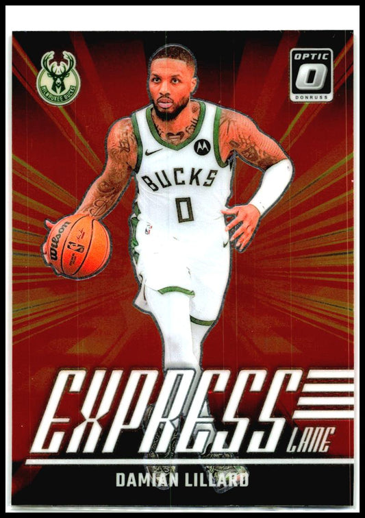 2024-25 Donruss Optic Express Lane #14 Damian Lillard Milwaukee Bucks