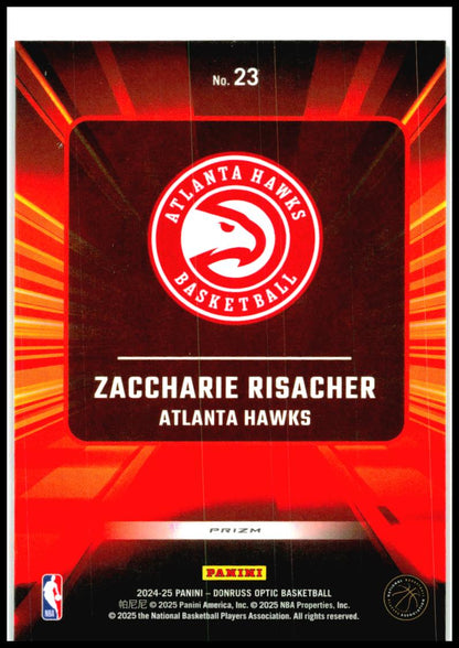 2024-25 Donruss Optic Express Lane Holo #23 Zaccharie Risacher Atlanta Hawks
