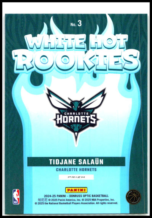 2024-25 Donruss Optic White Hot Rookies Purple #3 Tidjane Salaun Hornets