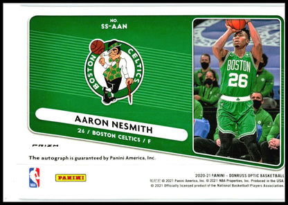 2020-21 Donruss Optic Signature Series Purple #SS-AAN Aaron Nesmith Auto Boston