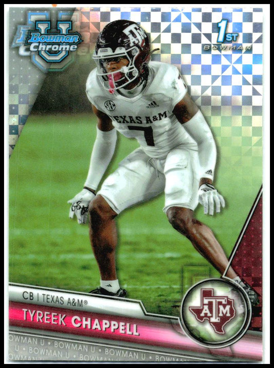 2023 Bowman University Chrome X-Fractor #117 Tyreek Chappell Texas A&M Aggies