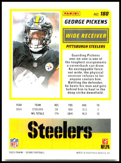 2025 Score #180 George Pickens Pittsburgh Steelers