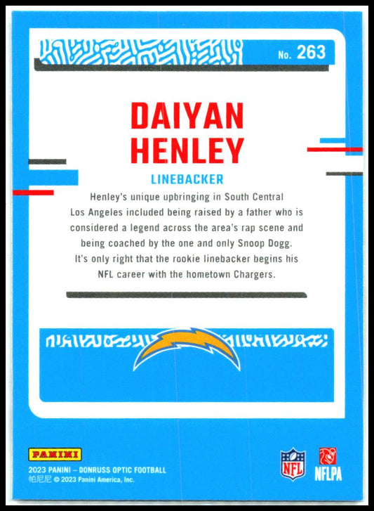 2023 Donruss Optic #263 Daiyan Henley Rookie Los Angeles Chargers