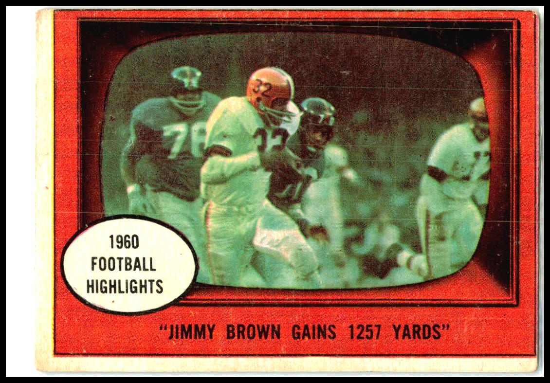 1961 Topps #77 Jimmy Brown Gains 1257 Yards Cleveland Browns
