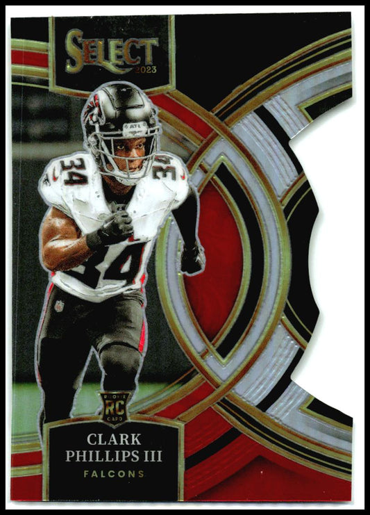 2023 Select Black and Red Prizms Die Cuts #109 Clark Phillips III Rookie Atlanta