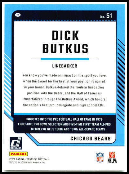 2024 Donruss #51 Dick Butkus Chicago Bears