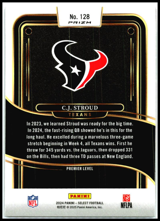 2024 Panini Select Black & Red Prizm Shock #128 C.J. Stroud Houston Texans