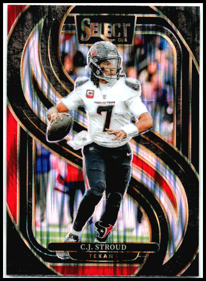 2024 Panini Select Black & Red Prizm Shock #128 C.J. Stroud Houston Texans