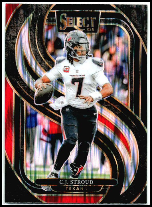 2024 Panini Select Black & Red Prizm Shock #128 C.J. Stroud Houston Texans