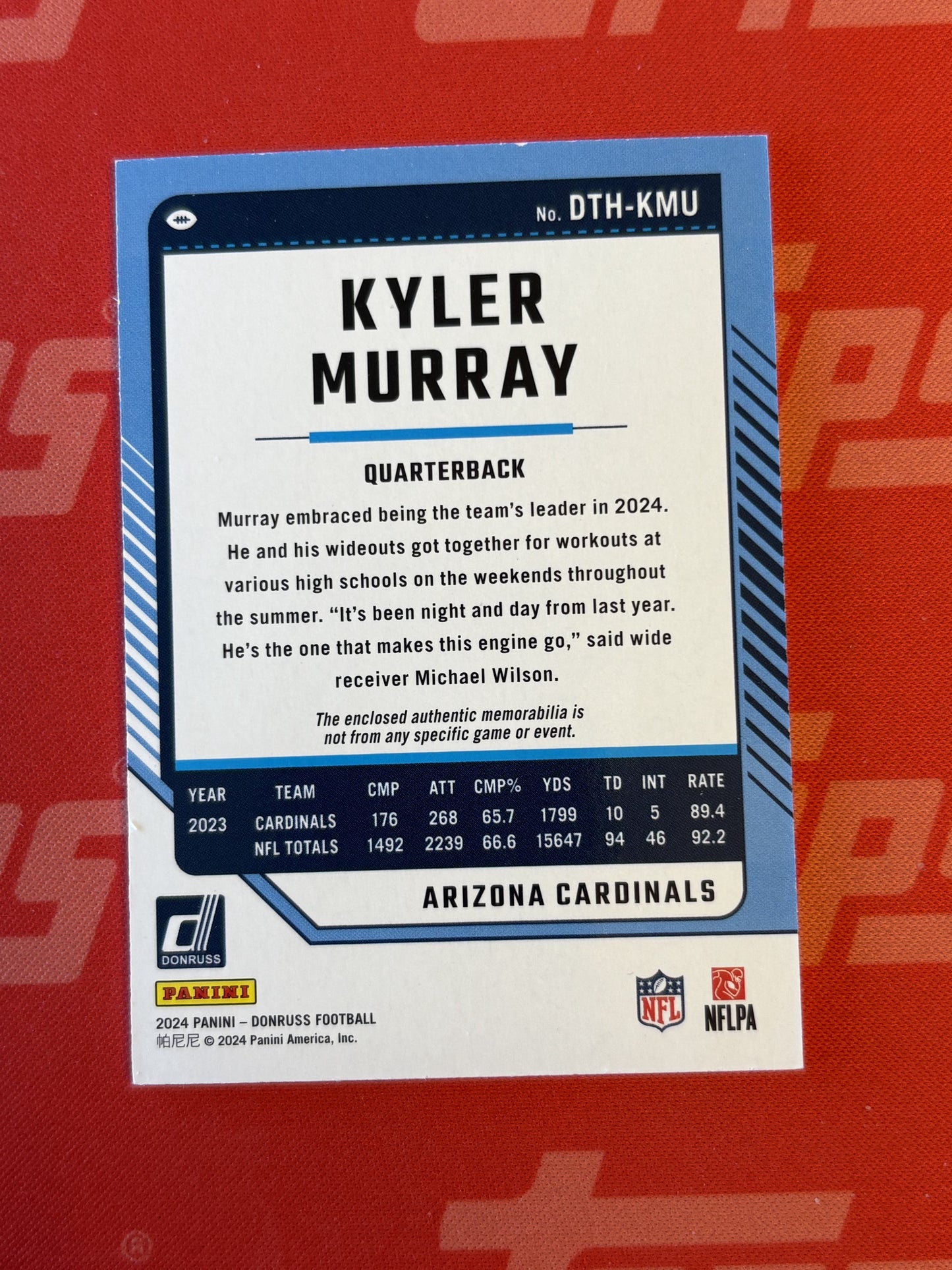2024 Donruss Donruss Threads #DTH-KMU Kyler Murray Arizona Cardinals