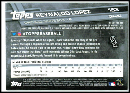 2017 Topps Chrome Prism Refractor #163 Reynaldo Lopez Rookie Chicago White Sox