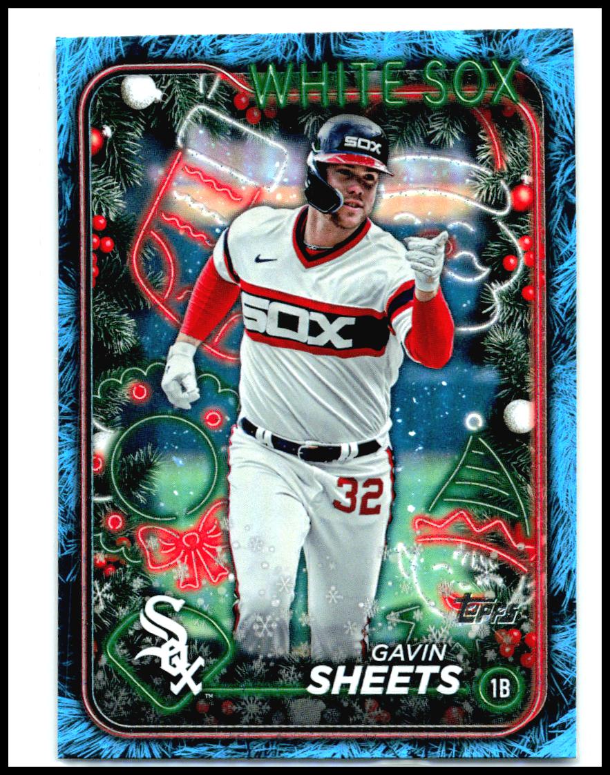 2024 Topps Holiday Holiday Tree Blue Metallic #H93 Gavin Sheets White Sox