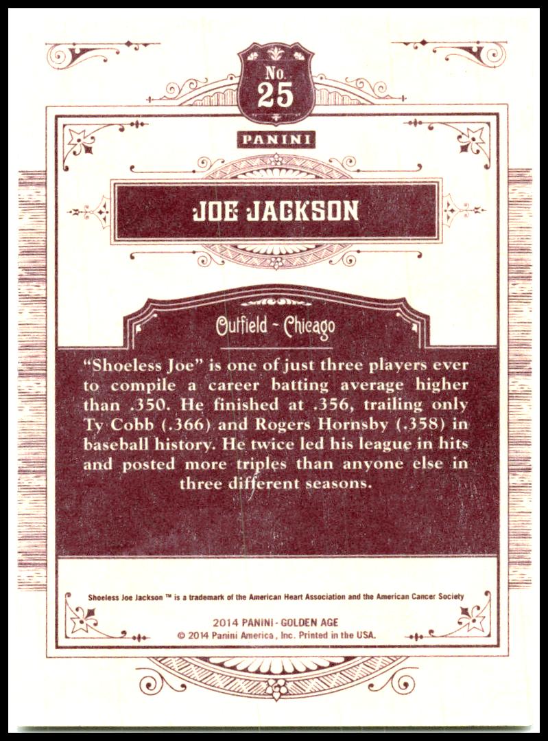 2014 Panini Golden Age #25 Joe Jackson Chicago White Sox