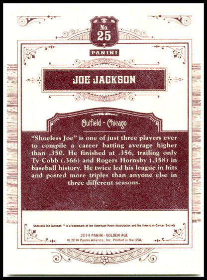2014 Panini Golden Age #25 Joe Jackson Chicago White Sox
