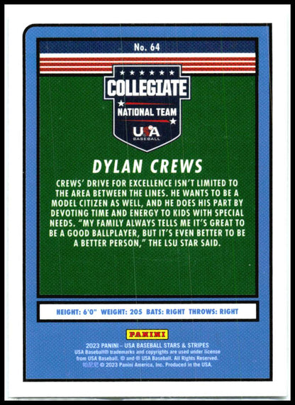 2023 Panini Stars & Stripes USA Baseball #64 Dylan Crews