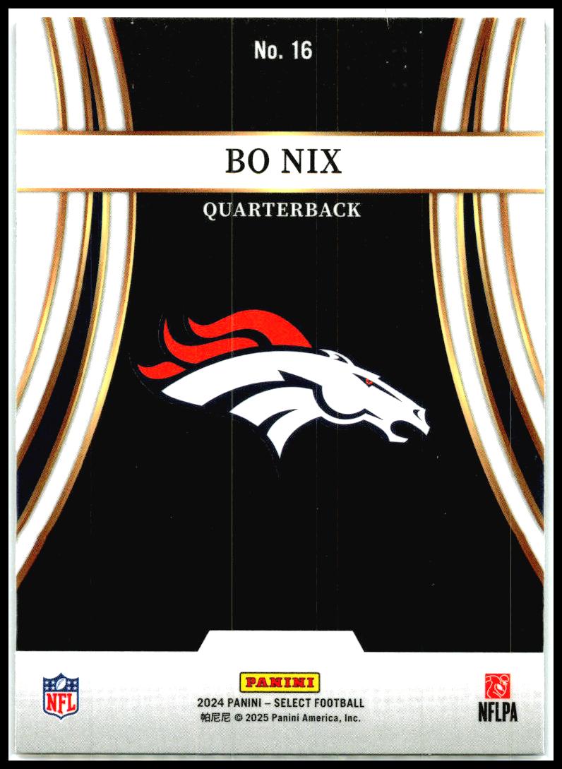 2024 Panini Select Turbocharged #16 Bo Nix Denver Broncos