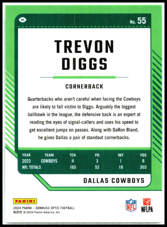 2024 Donruss Optic #55 Trevon Diggs Dallas Cowboys