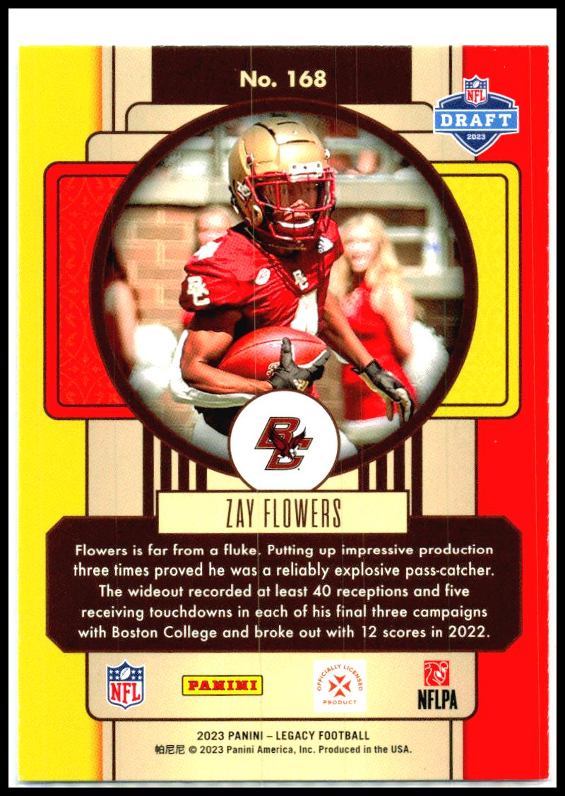 2023 Panini Legacy #168 Zay Flowers Rookie Ravens