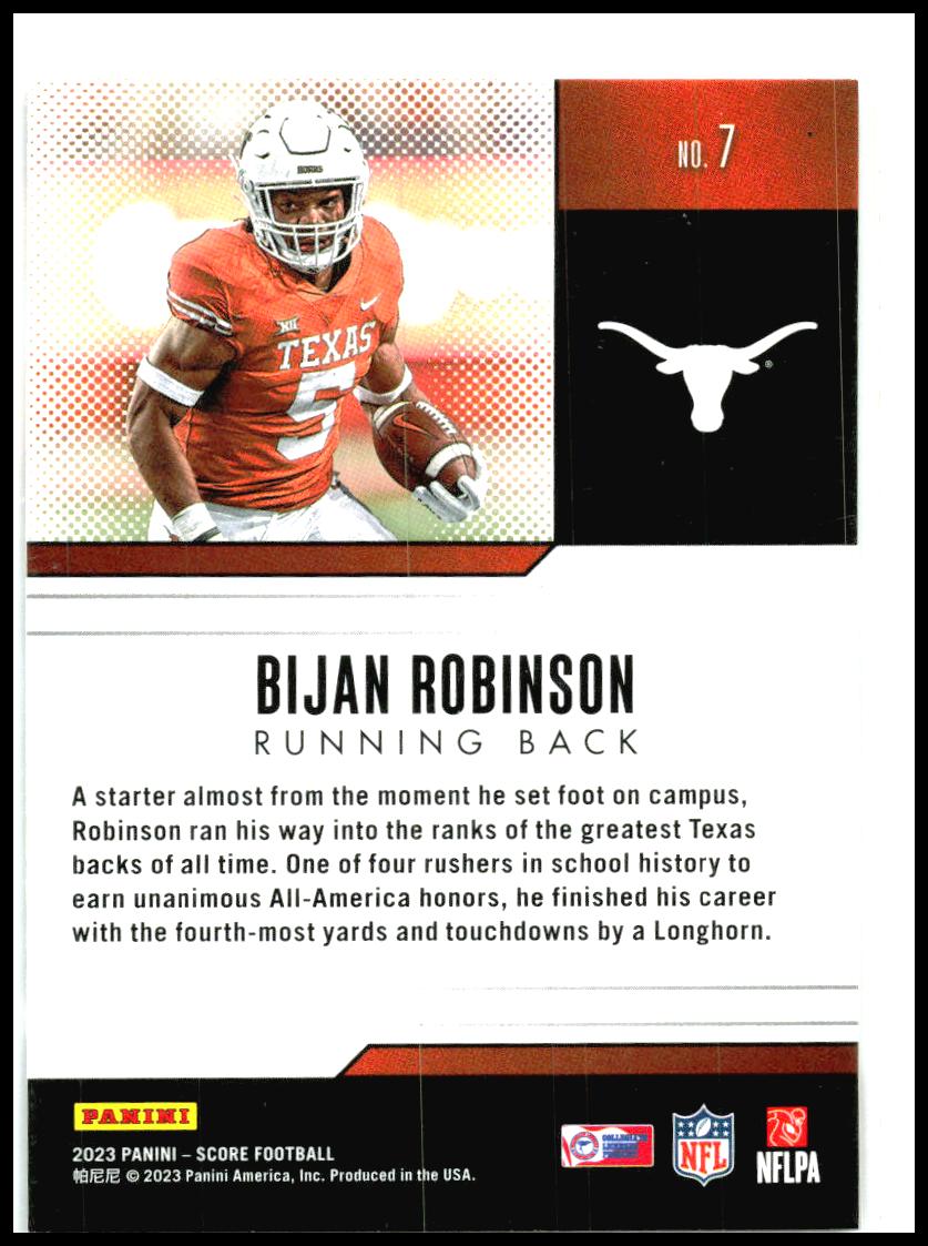 2023 Score Protential #7 Bijan Robinson Texas Longhorns