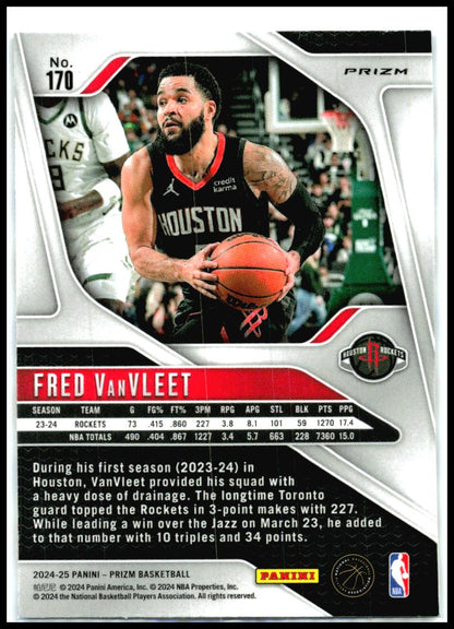 2024-25 Panini Prizm Prizms Red White and Blue #170 Fred VanVleet Houston