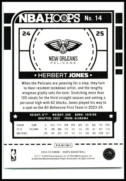 2024-25 Hoops Blue Scope #14 Herbert Jones #/99 New Orleans Pelicans