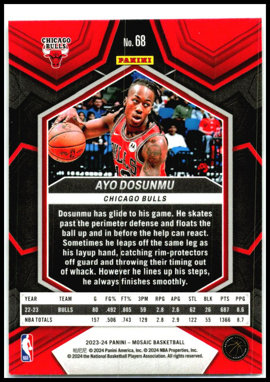 2023-24 Panini Mosaic #68 Ayo Dosunmu Chicago Bulls