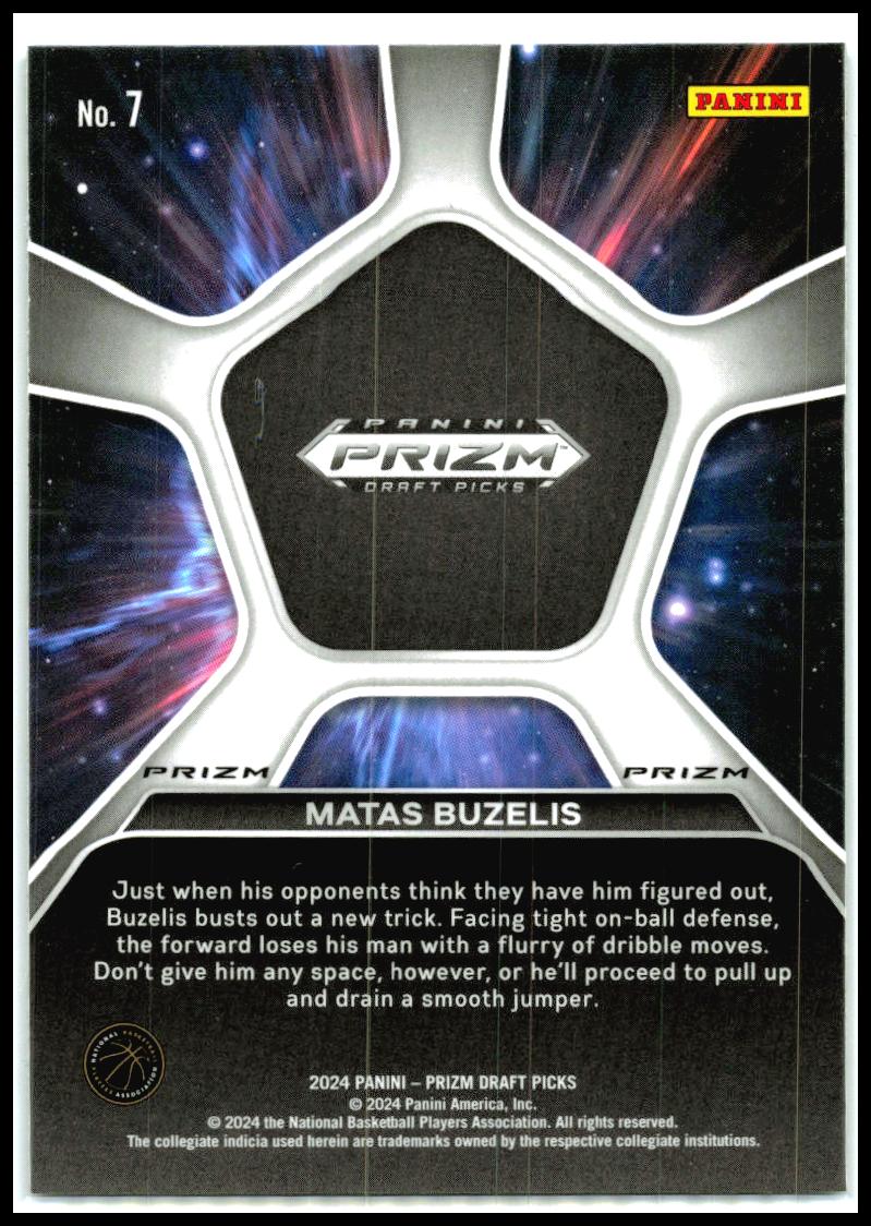 2024 Panini Prizm Draft Picks Deep Space Prizms Silver #7 Matas Buzelis Bulls