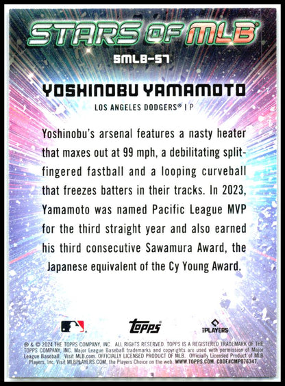 2024 Topps Stars of MLB #SMLB-57 Yoshinobu Yamamoto Los Angeles Dodgers