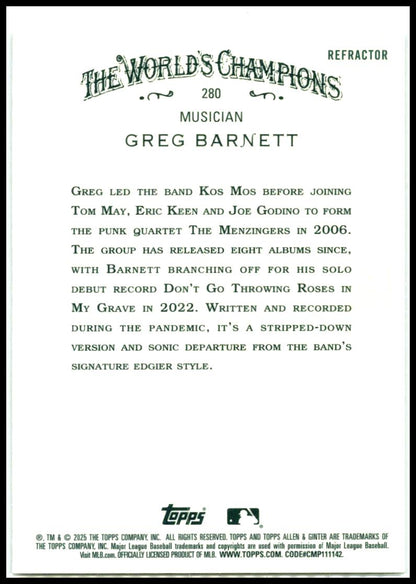 2025 Topps Allen & Ginter Refractor #280 Greg Barnett