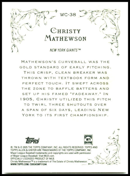 2025 Topps Allen & Ginter Wicked Curves #WC-38 Christy Mathewson