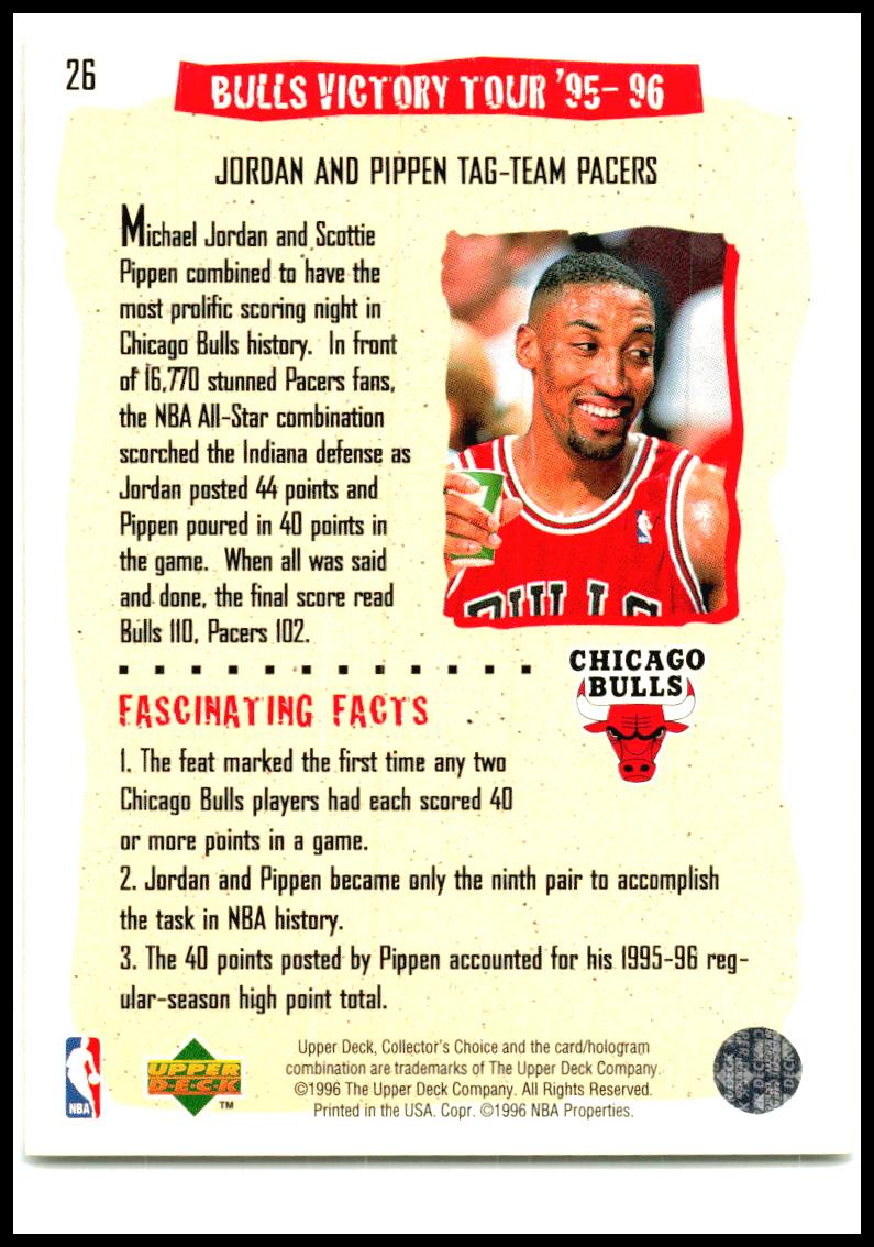 1996-97 Collector's Choice #26 Michael Jordan / Scottie Pippen Chicago Bulls